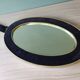 Oval mirror gilded frame margin felt black vintage