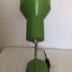 Lampe de table articulée flexible couleur vert olive métal chromé vintage.