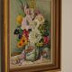 Mid-Century Swedish Oil On Canvas “Vase with Ship Motif” by Carl Figge
