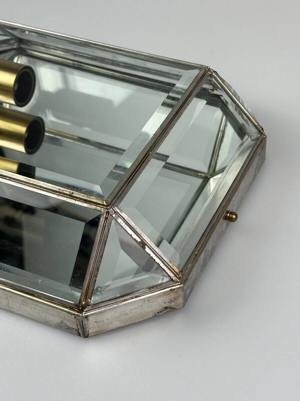 60s 70s wall lamp wall light glass & metal vintage space age design