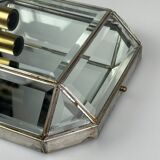 60s 70s wall lamp wall light glass & metal vintage space age design