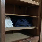 Wooden double curtain filing cabinet