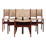 Six chairs by Henning Kjaernulf design, 70s design