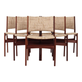 Six chairs by Henning Kjaernulf design, 70s design