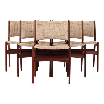 Six chairs by Henning Kjaernulf design, 70s design