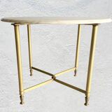 Round marble and gold metal coffee table 1960-70