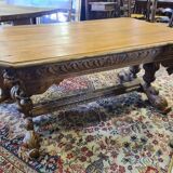 Rebirth table with oak dolphins