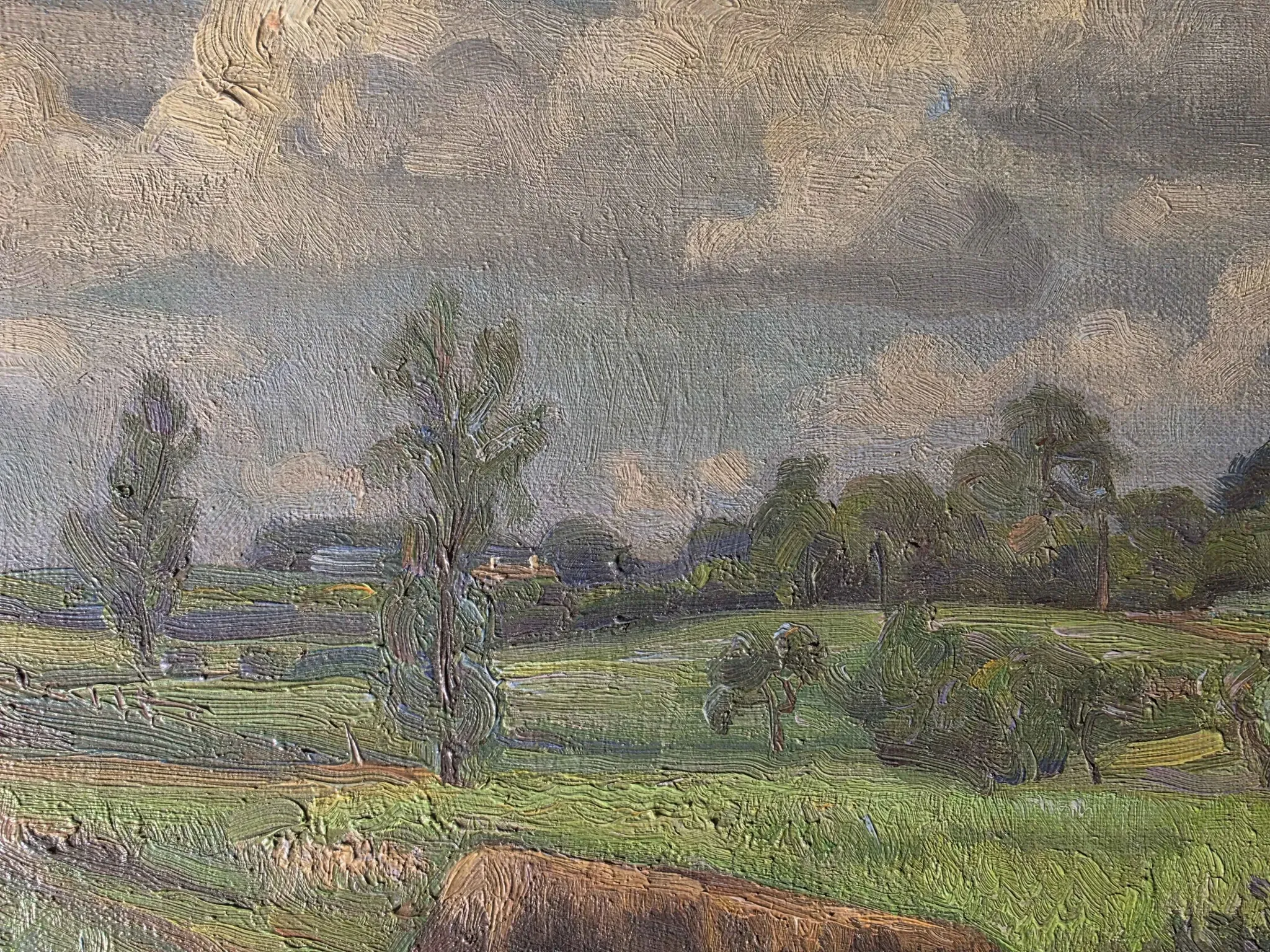 Vintage Impressionist Landscape Oil Painting by Holger Havrehed