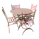 Table jardin + 4 chaises fer forgé