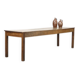 Long Antique Rustic Farmhouse Dining Table from Oak