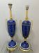 Giulia Mangani Table Lamps — Cobalt Porcelain & Brass, Pair 1990s
