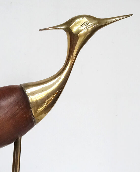 Wood and brass heron