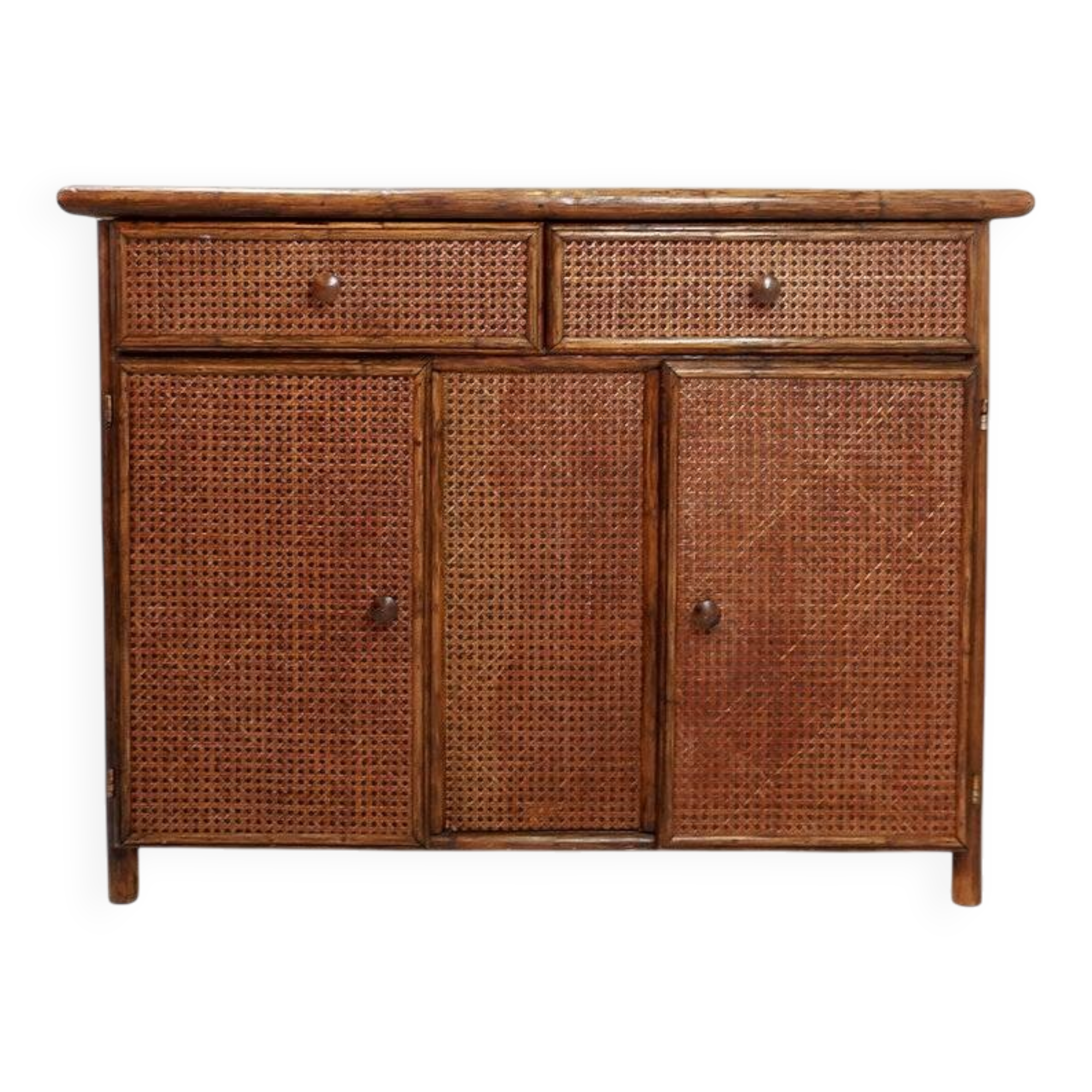 Mid-century bamboo and rattan buffet - 1960s