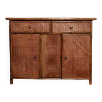 Mid-century bamboo and rattan buffet - 1960s