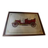 Miroir sérigraphié voiture ancienne "1906 Spyker" vintage années 1970