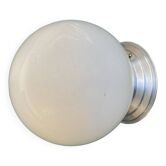 Old globe in opaline vintage wall or ceiling light diameter 20 cm and aluminum base LAMP-7050