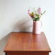 60s modernist style desk in black and mahogany laqué wood