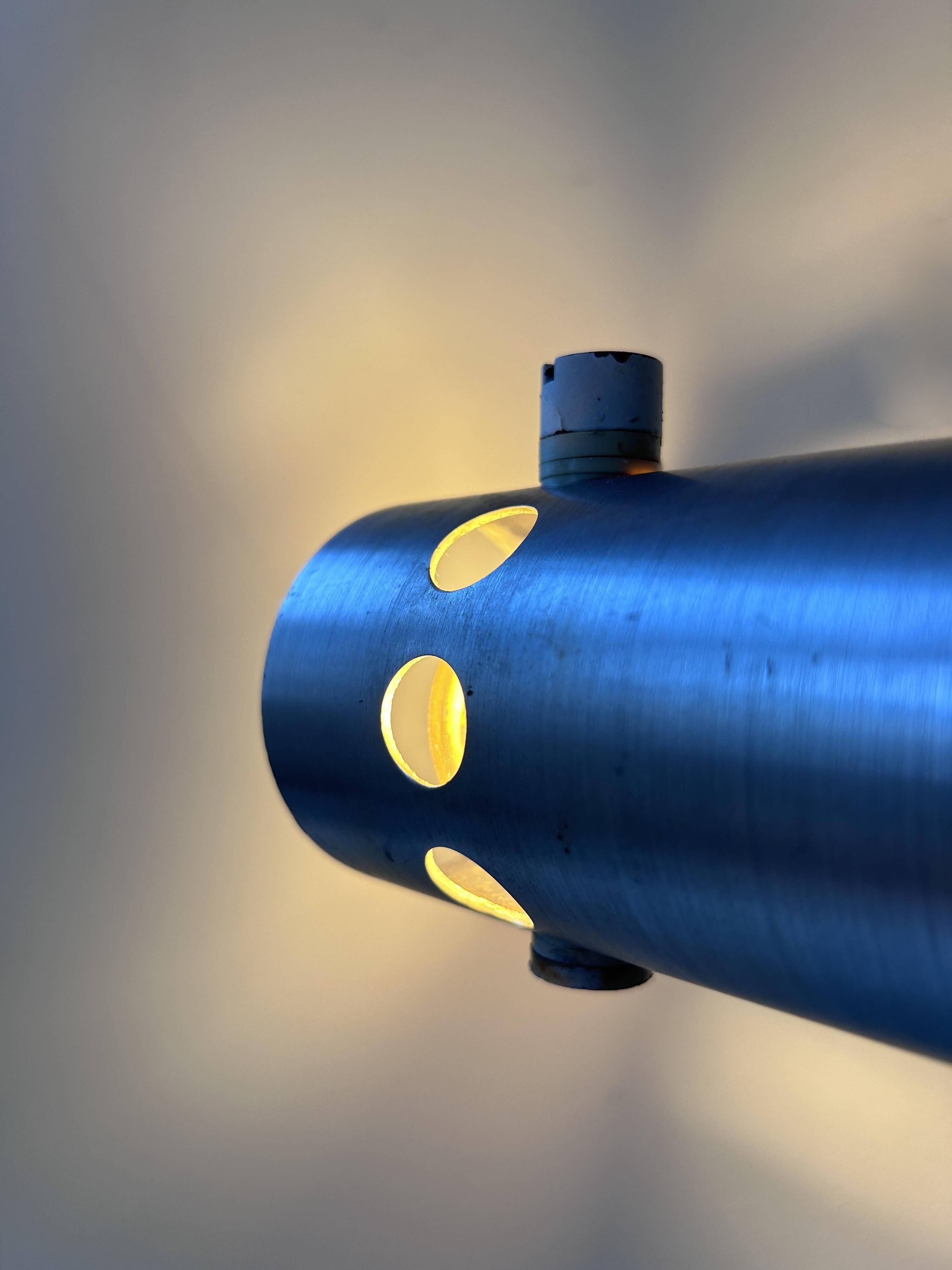 Vintage adjustable wall light, brushed metal, France 1960