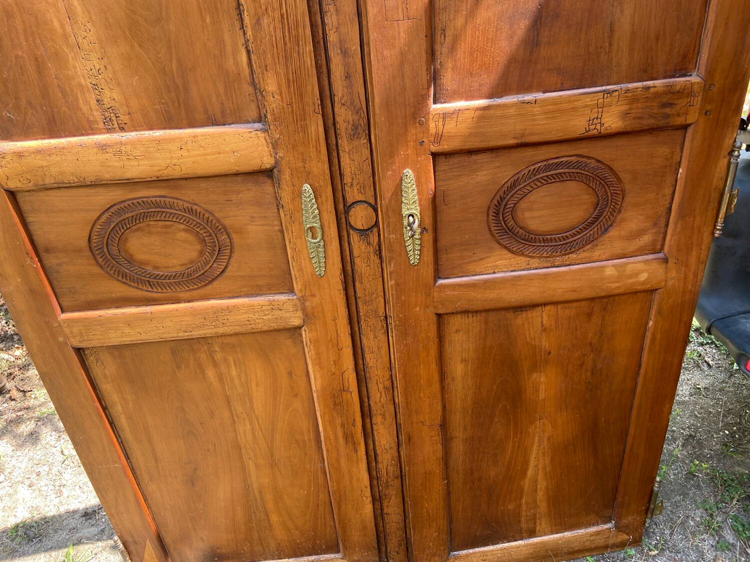 Pair of Empire-style doors in solid wood