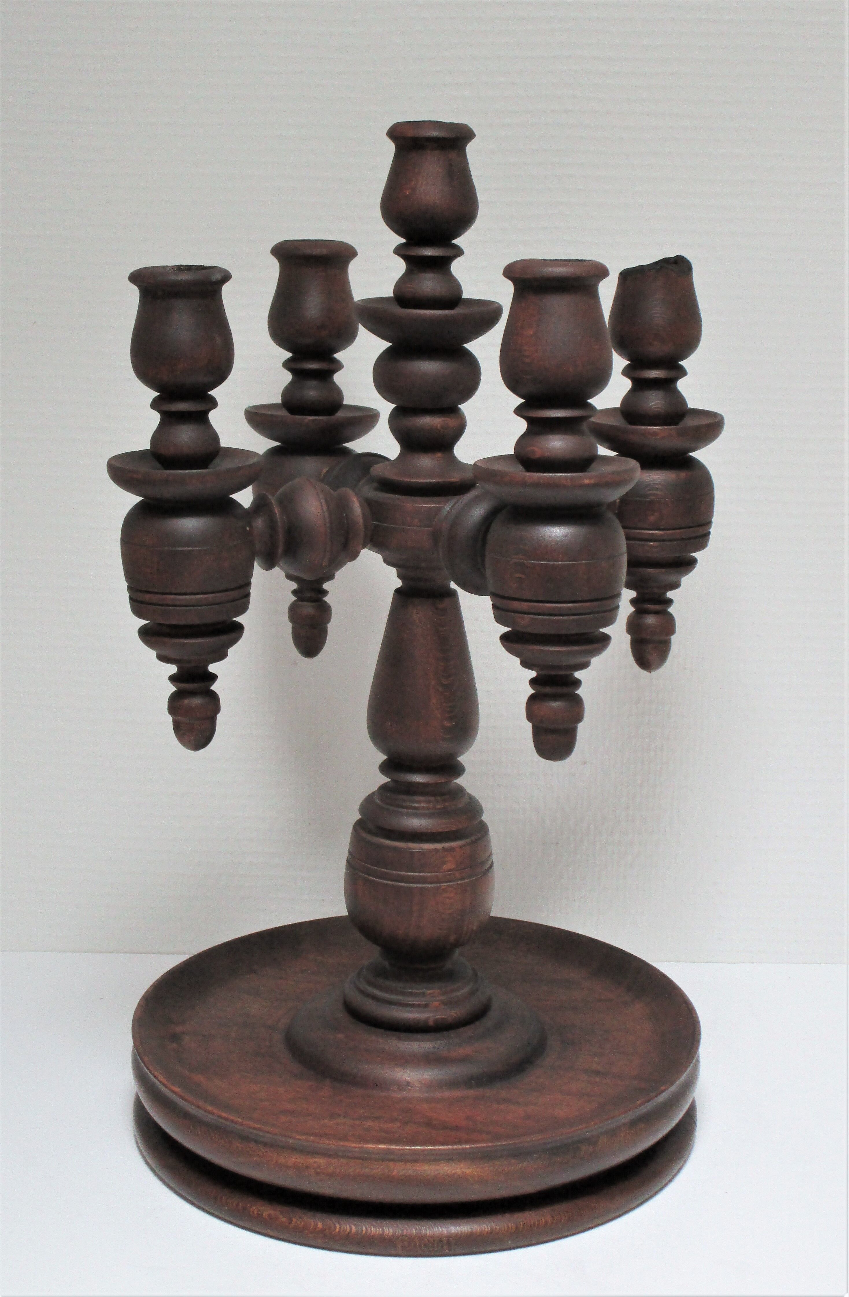 Chandelier solid wood turned stamped