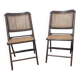 Vintage 2 chaises pliantes bois et cannage