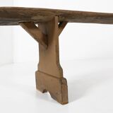 French Antique primitive wooden bench with nice patina