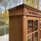 Parisian Art Deco display cabinet from 1950, renovated in raw solid oak, 101cm.