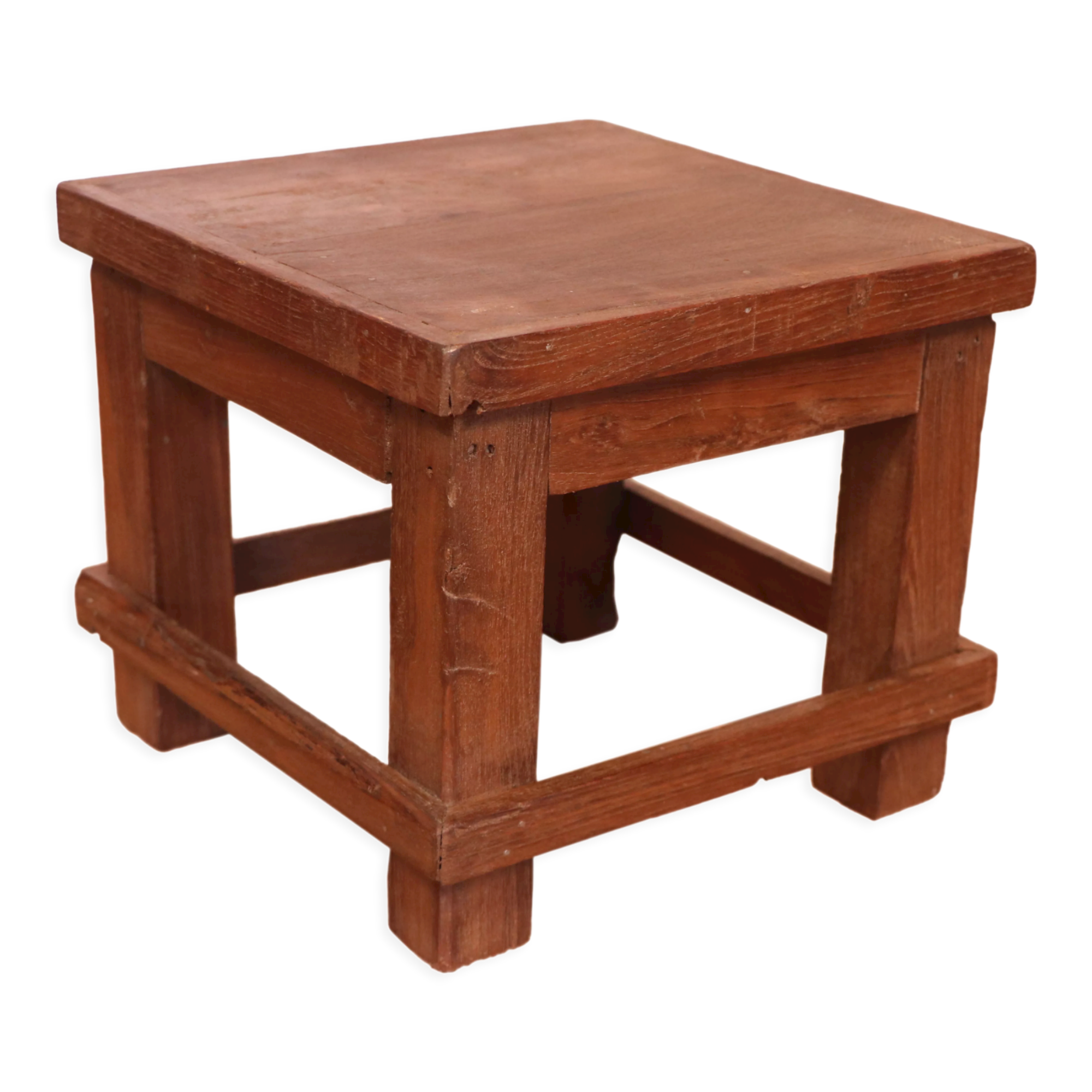 Old small Burmese teak workshop bedside table