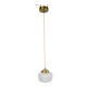 Suspension ancienne en opaline et laiton – globe vintage 15 cm