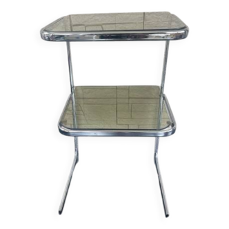Superb little glass and metal table.