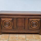 Basque bench chest in solid wood, 105 cm
