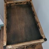 Bamboo and rattan dessert table in peacock style.