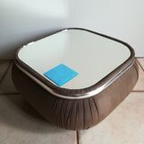 Mirror coffee table in velvet