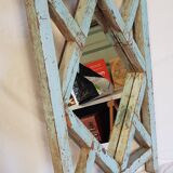 Miroir claustras en teck birman 49x80cm