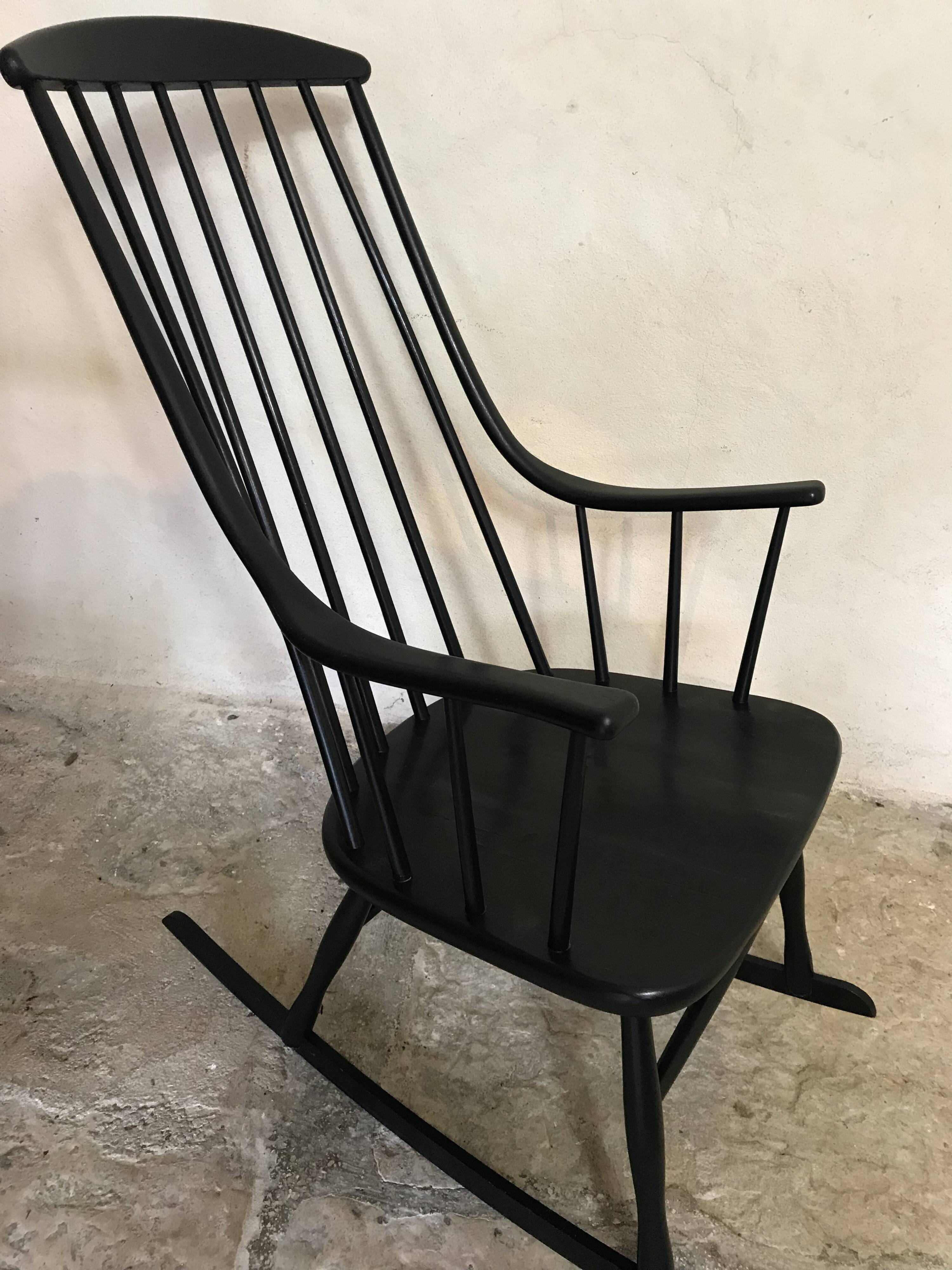 Grandessa Rocking Chair in Black Beech by Lena Larsson, 1960's