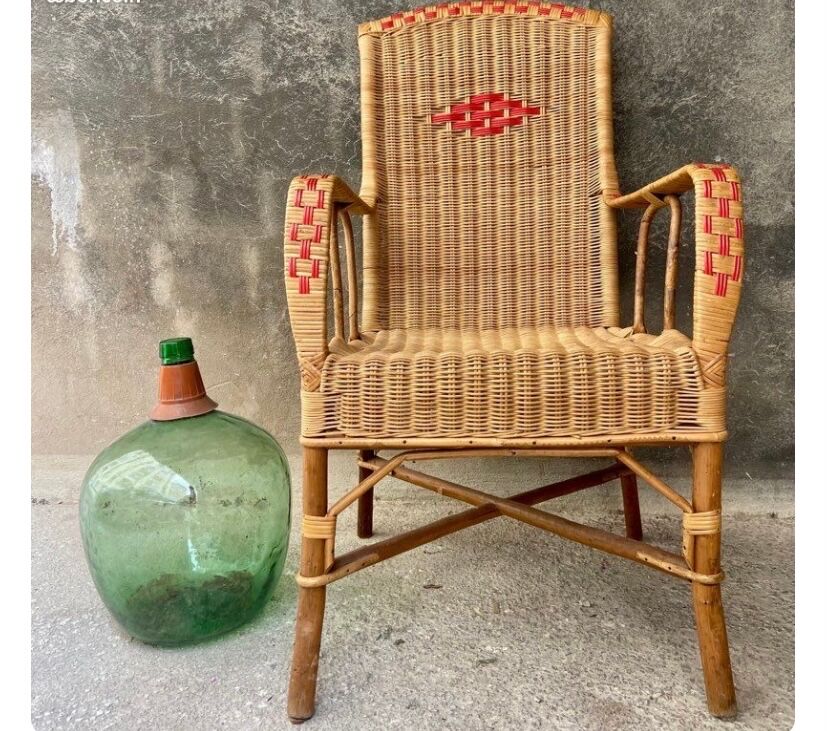 Vintage rattan armchair