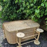 Rattan basket cradle