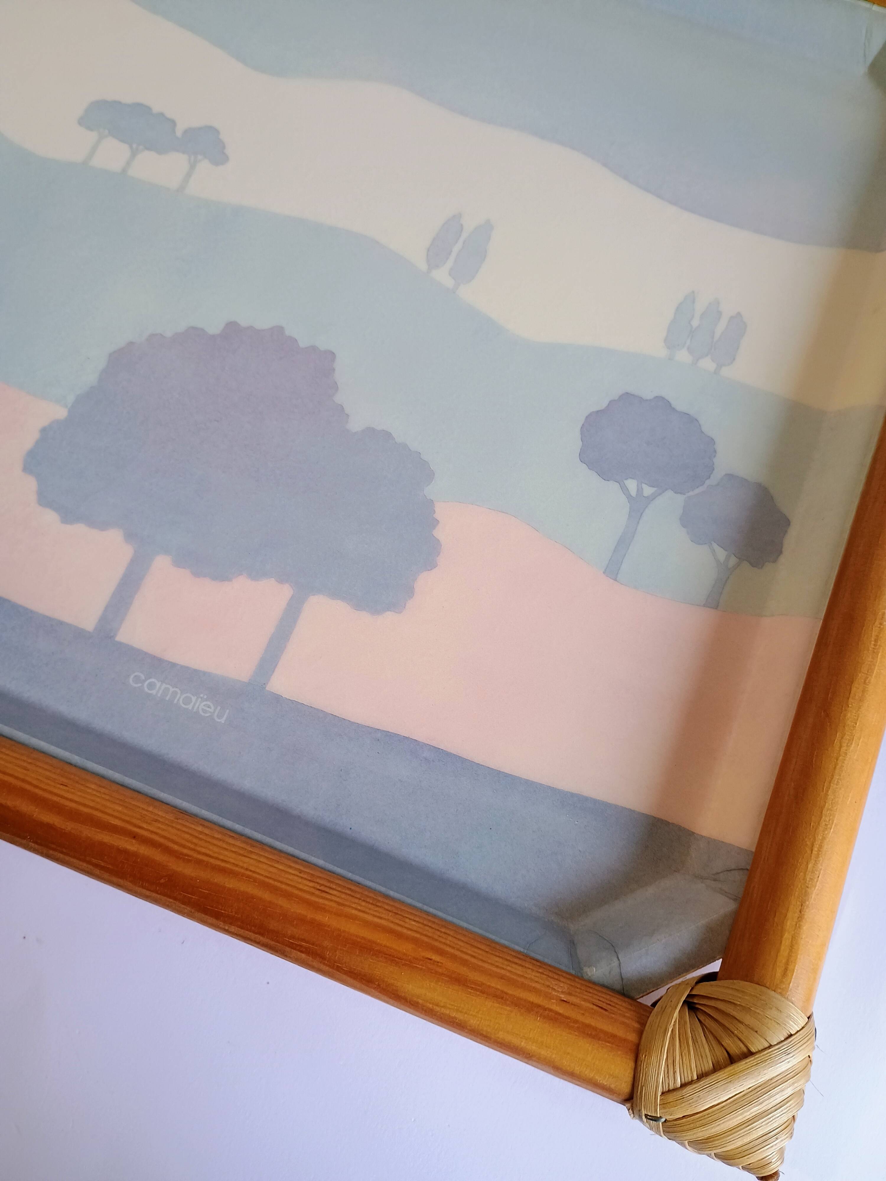 Rattan and fiberglass tray Catherine Escalon Camaieu