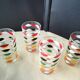 4 Vintage water or orangeade glasses. Screen-printed decoration.