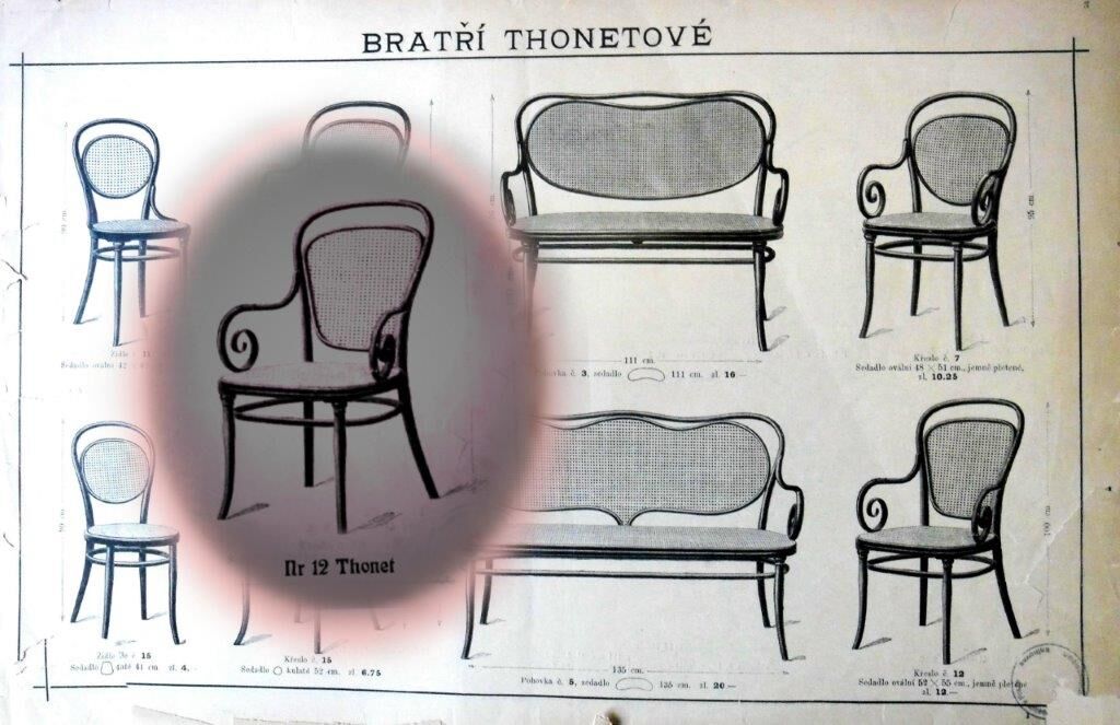 Fauteuil Thonet N°12 1875, cannages d'origine