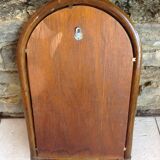 Arched rattan mirror with shelf/vintage 60s-70s