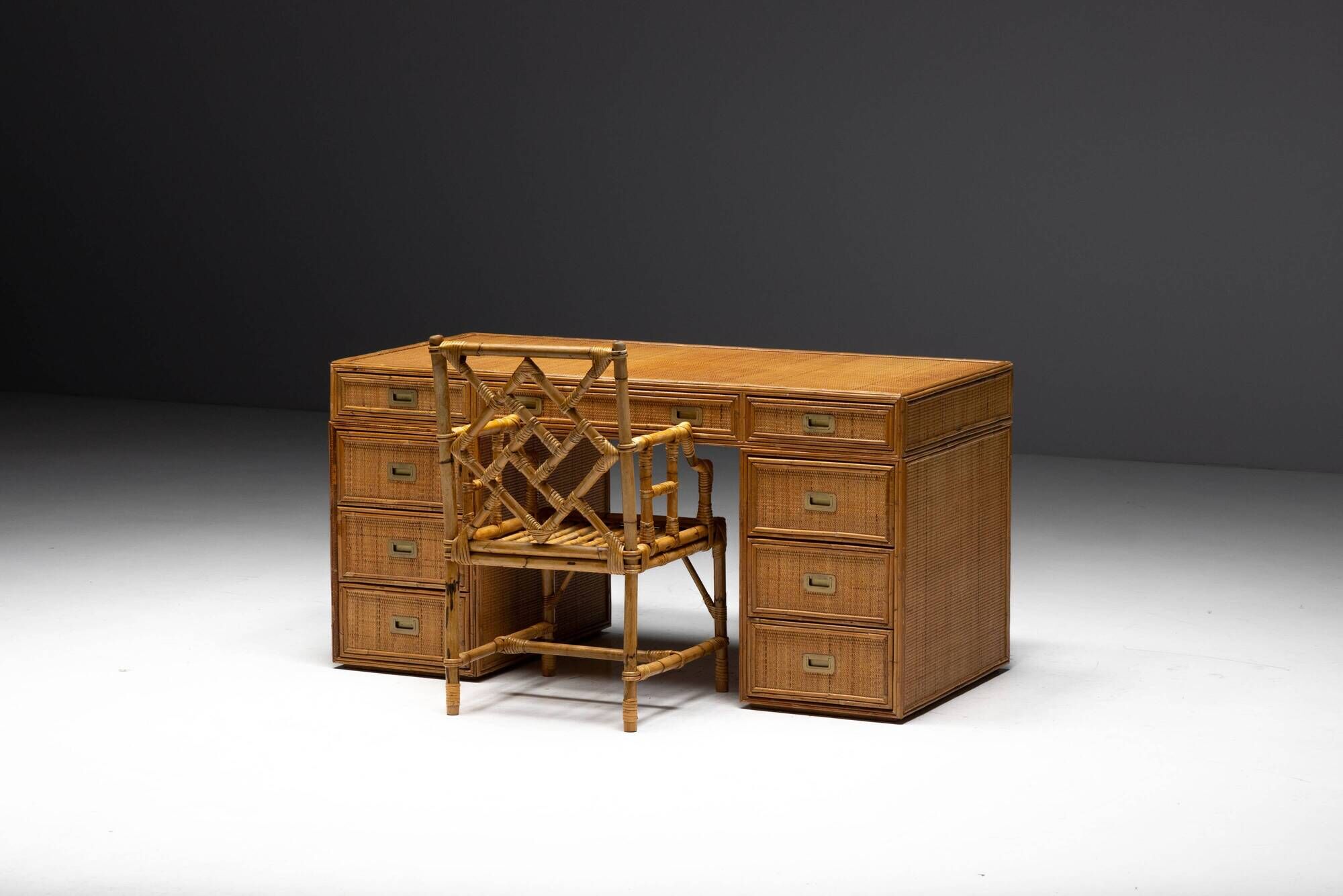 Bureau en Bambou par Vivai Del Sud, Italie, 1970s