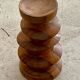 Turned wooden candle holder
