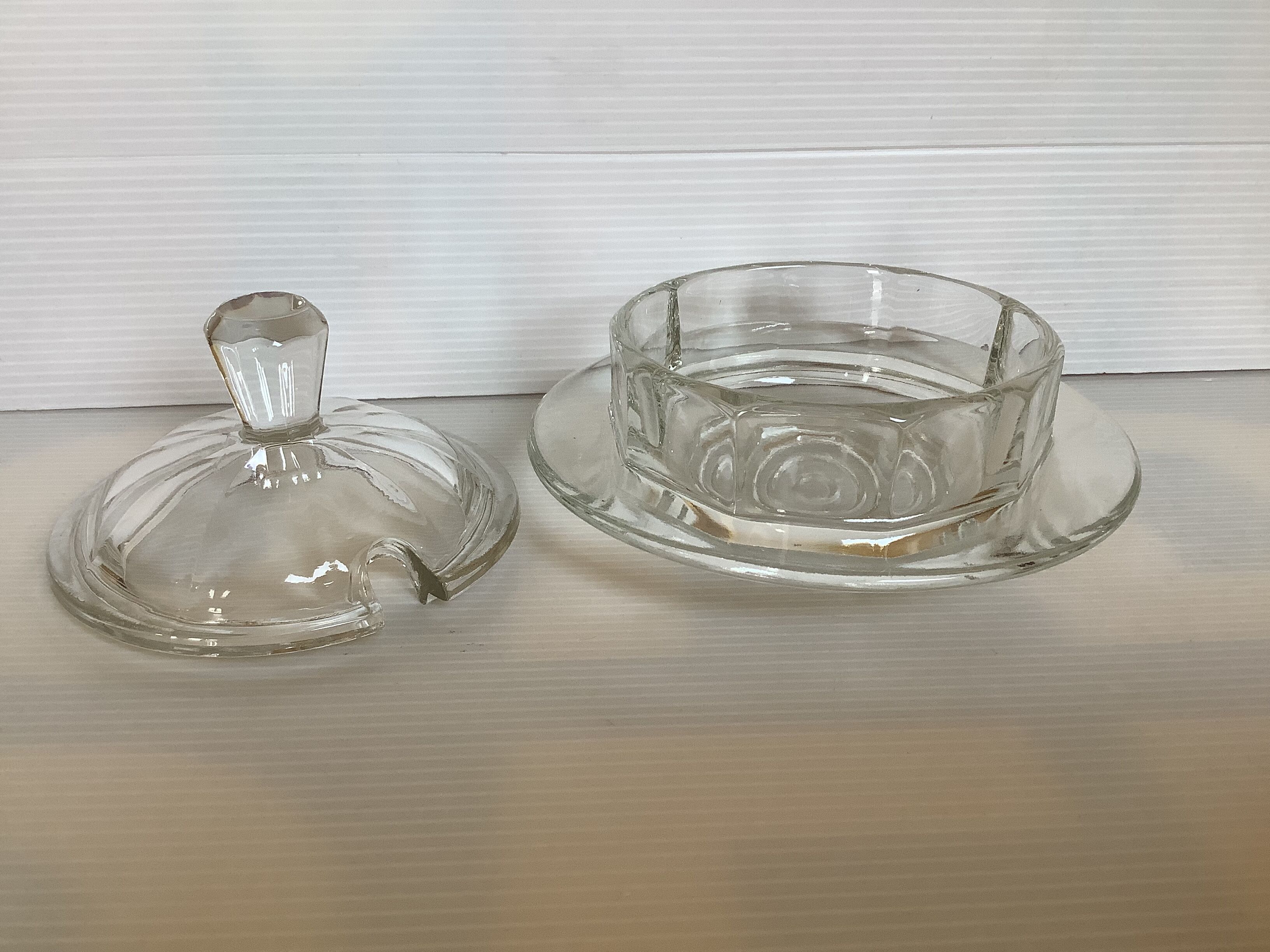 Old jam maker with thick glass facets