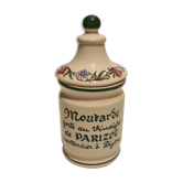 Pot mustard Parizot faience Digoin Sarguemine floral décor