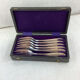 6 antique dessert forks, in silver with hallmark.