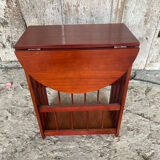 Antique Wooden Nightstand Side Table Folding Shelf Wine Magazine Rack
