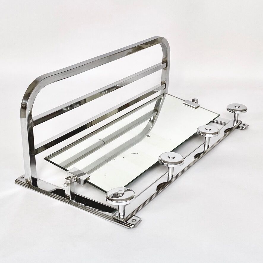 Art deco mirror coat rack