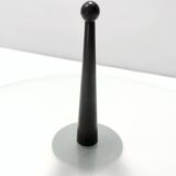 Tripod Beech and Glass Side Table, Italy, 1980s