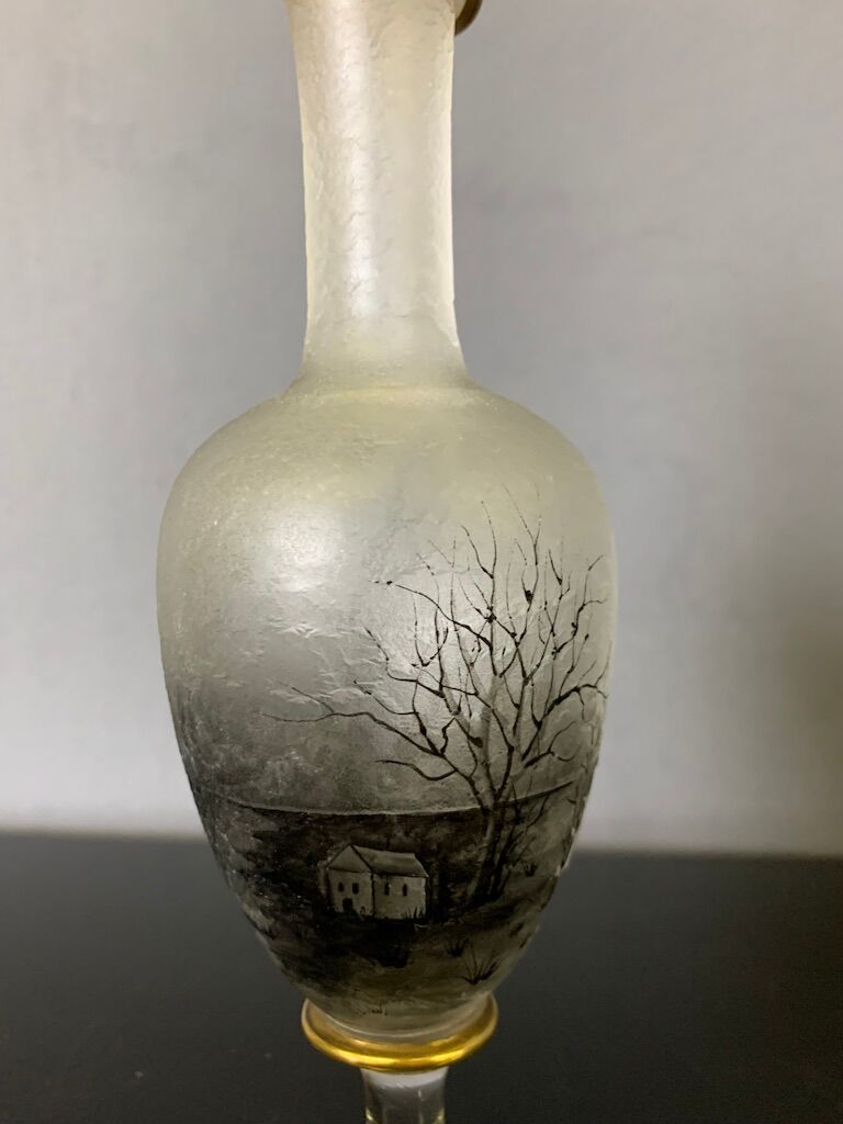 Soliflore Vase with Autumn Decoration In Grisaille circa 1900